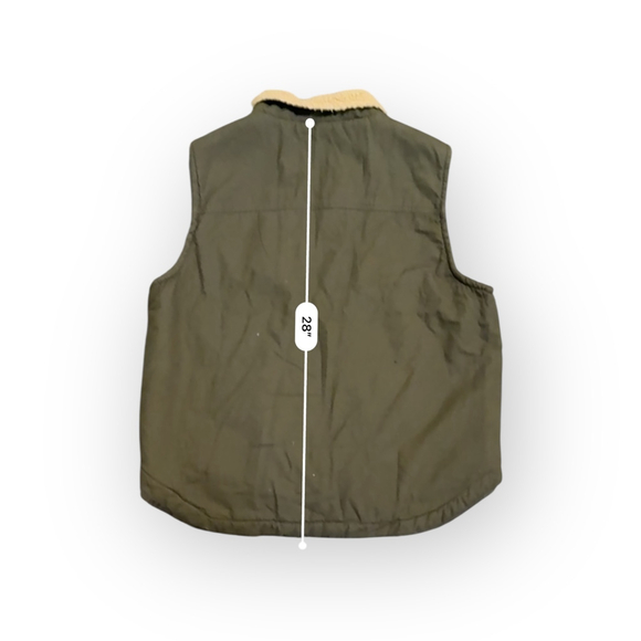 Lee Premium Select Men's Sherpa Lined Vest Olive Green Full Zip Outdoors Sz L - Picture 4 of 7